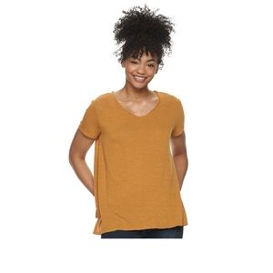 MUDD V-Neck Tee Warm Ginger Juniors Size M NWT